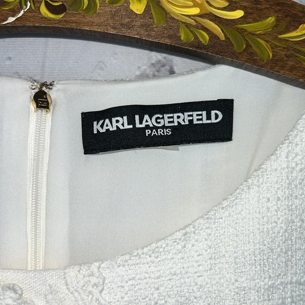 KARL LAGERFELD Paris Tweed Dress in Ivory Chanel Vibes - Picture 4 of 6